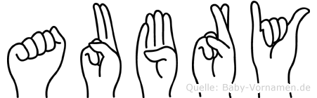 Aubry im Fingeralphabet der Deutschen Gebärdensprache