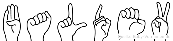 Baldev im Fingeralphabet der Deutschen Gebärdensprache