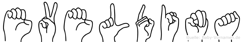 Eveldina im Fingeralphabet der Deutschen Gebärdensprache