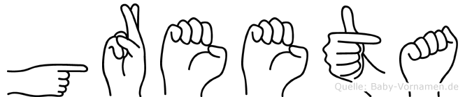 Greeta im Fingeralphabet der Deutschen Gebärdensprache