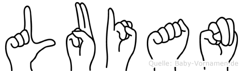 Luian im Fingeralphabet der Deutschen Gebärdensprache
