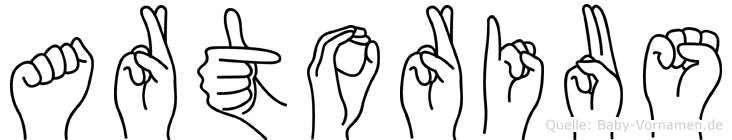 Artorius im Fingeralphabet der Deutschen Gebärdensprache
