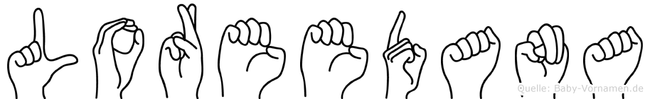 Loreedana im Fingeralphabet der Deutschen Gebärdensprache