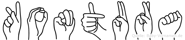 Kontura im Fingeralphabet der Deutschen Gebärdensprache