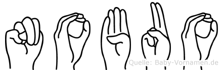 Nobuo im Fingeralphabet der Deutschen Gebärdensprache