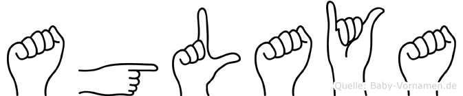 Aglaya im Fingeralphabet der Deutschen Gebärdensprache