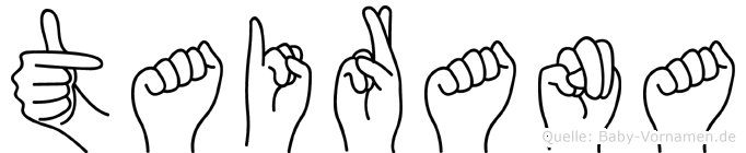 Tairana im Fingeralphabet der Deutschen Gebärdensprache