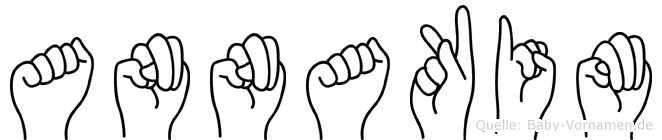 Annakim im Fingeralphabet der Deutschen Gebärdensprache