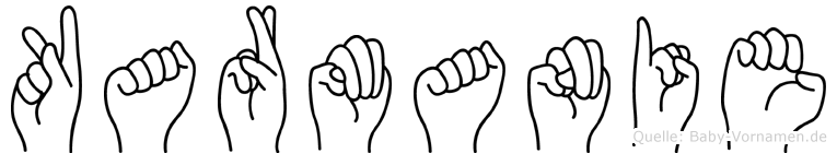 Karmanie im Fingeralphabet der Deutschen Gebärdensprache