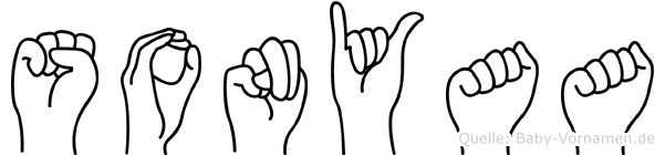 Sonyaa im Fingeralphabet der Deutschen Gebärdensprache