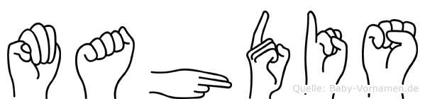 Mahdis im Fingeralphabet der Deutschen Gebärdensprache