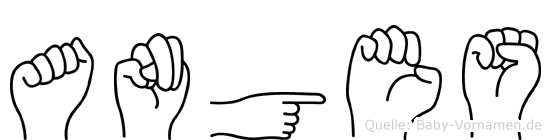 Anges im Fingeralphabet der Deutschen Gebärdensprache