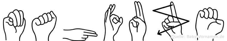 Mahfuze im Fingeralphabet der Deutschen Gebärdensprache