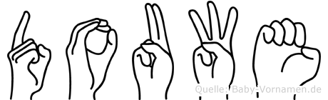 Douwe im Fingeralphabet der Deutschen Gebärdensprache
