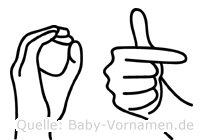 Ot im Fingeralphabet der Deutschen Gebärdensprache