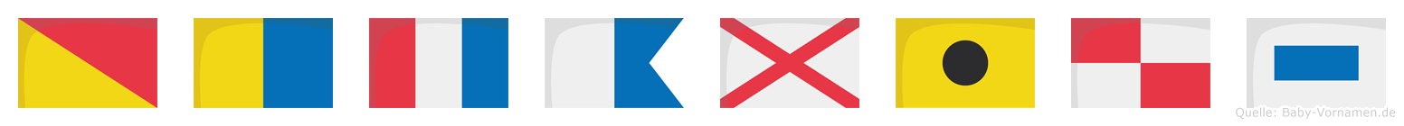 Oktavius im Flaggenalphabet