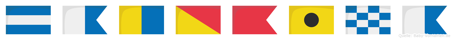 Jakobina im Flaggenalphabet
