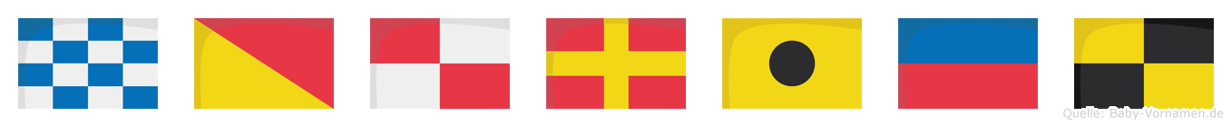 Nouriel im Flaggenalphabet