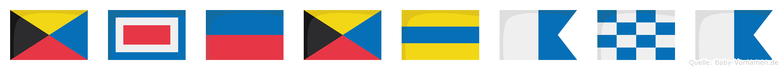 Zwezdana im Flaggenalphabet