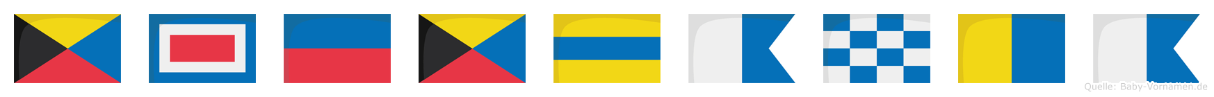 Zwezdanka im Flaggenalphabet