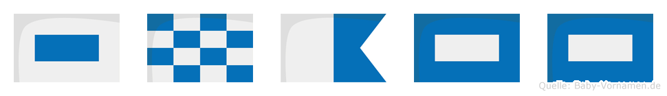 Snapp im Flaggenalphabet