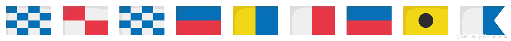 Nunekheia im Flaggenalphabet