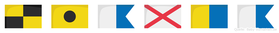 Liavka im Flaggenalphabet
