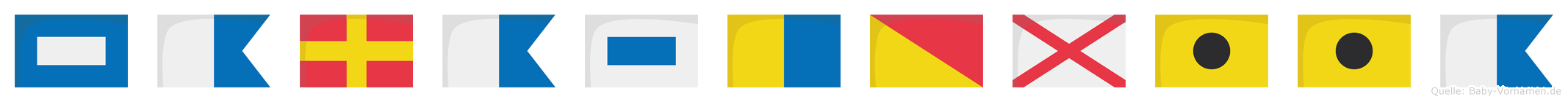 Paraskoviia im Flaggenalphabet