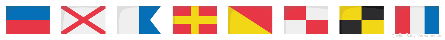 Evaroult im Flaggenalphabet