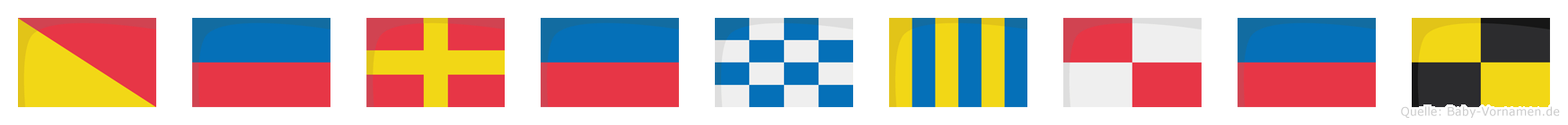 Örengül im Flaggenalphabet