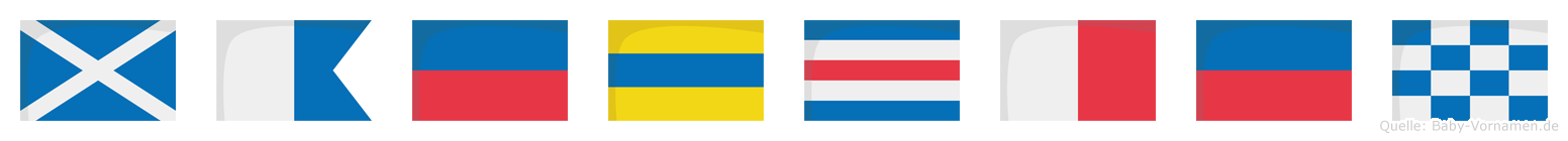 Mädchen im Flaggenalphabet