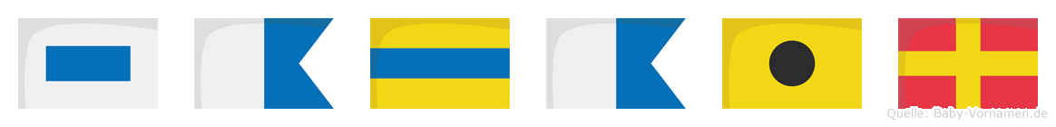 Sadair im Flaggenalphabet