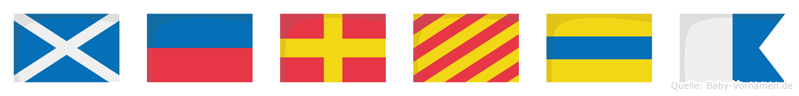 Meryda im Flaggenalphabet