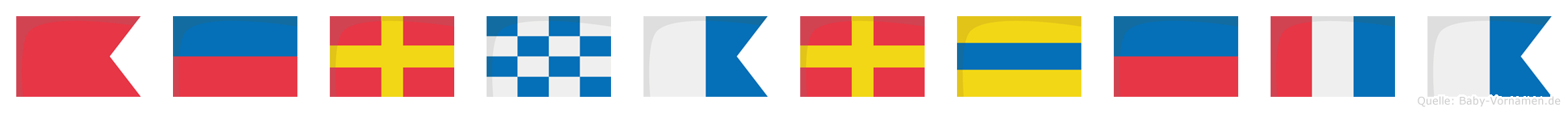 Bernardeta im Flaggenalphabet