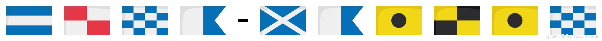 Juna-Mailin im Flaggenalphabet