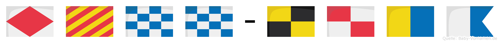 Fynn-Luka im Flaggenalphabet