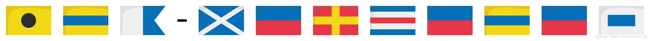 Ida-Mercedes im Flaggenalphabet
