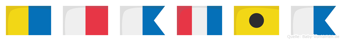 Khatia im Flaggenalphabet