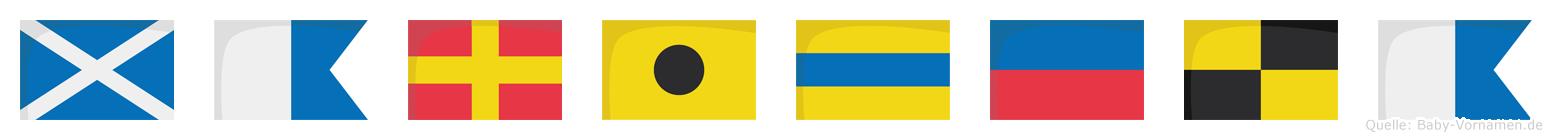 Maridela im Flaggenalphabet