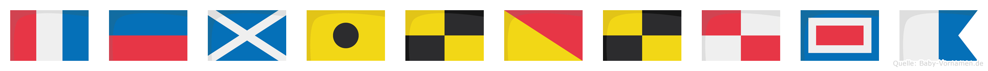 Temiloluwa im Flaggenalphabet