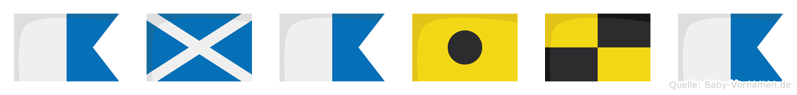 Amaila im Flaggenalphabet