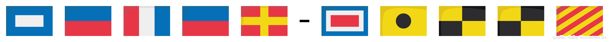 Peter-Willy im Flaggenalphabet