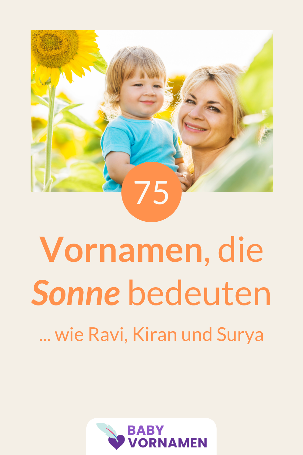 75 Vornamen, die Sonne bedeuten