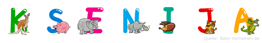 Ksenija im Tieralphabet