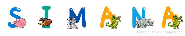 Simana im Tieralphabet