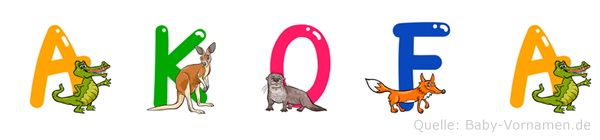 Akofa im Tieralphabet