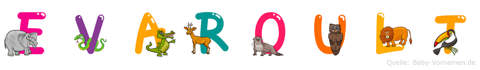Evaroult im Tieralphabet