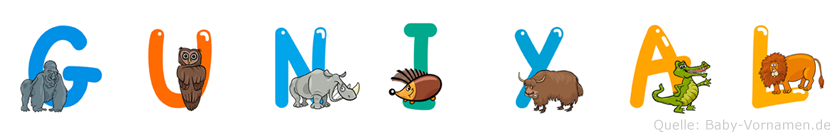 Guniyal im Tieralphabet