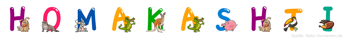 Homakashti im Tieralphabet