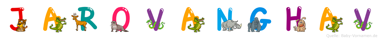 Jarovanghav im Tieralphabet